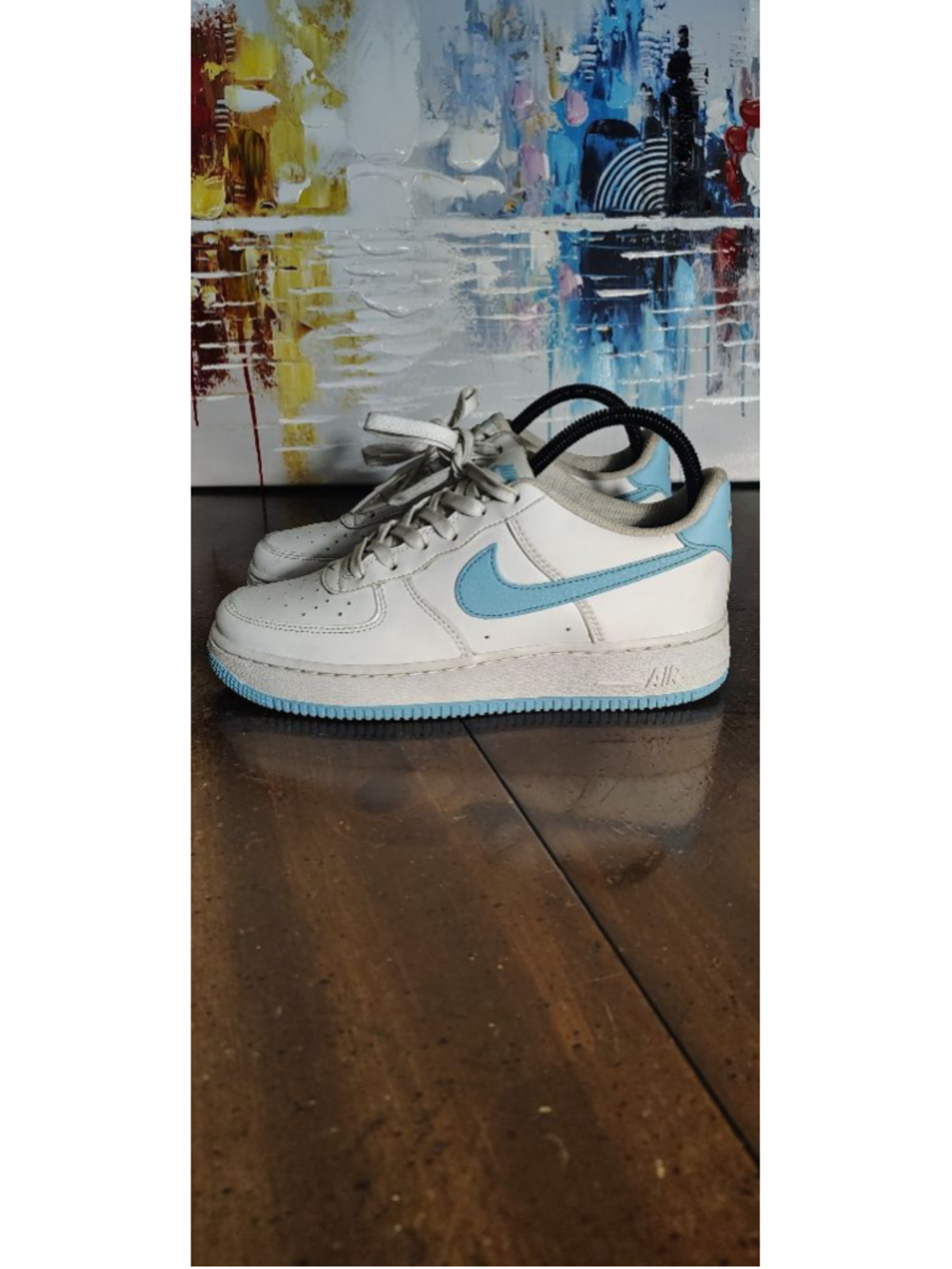 Nike Air Force 1 Low Shoes Youth Size 6Y White Blue Sneakers FV5948-107